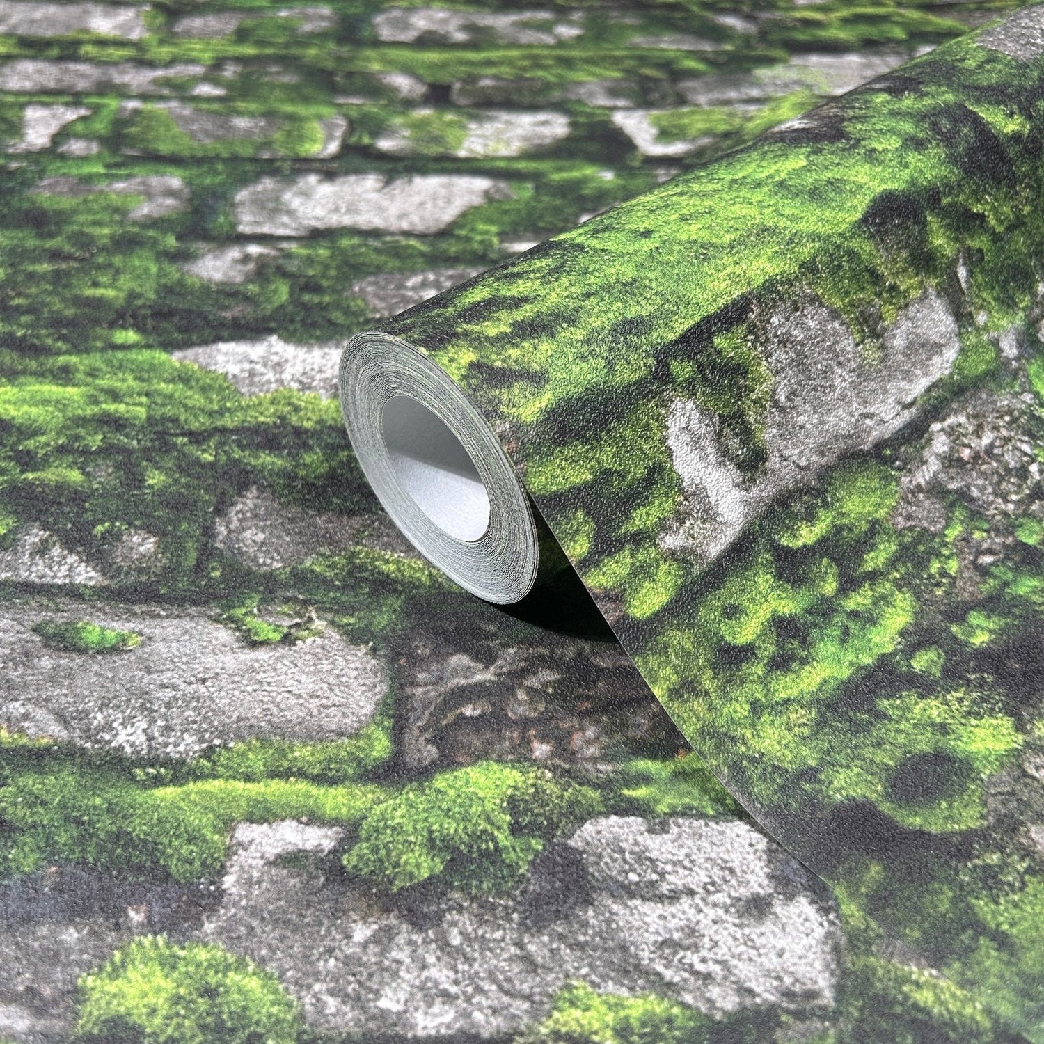 Stone optic wallpaper in green color - pattern number 45731 - by Galerie in the The Bricks And More collection