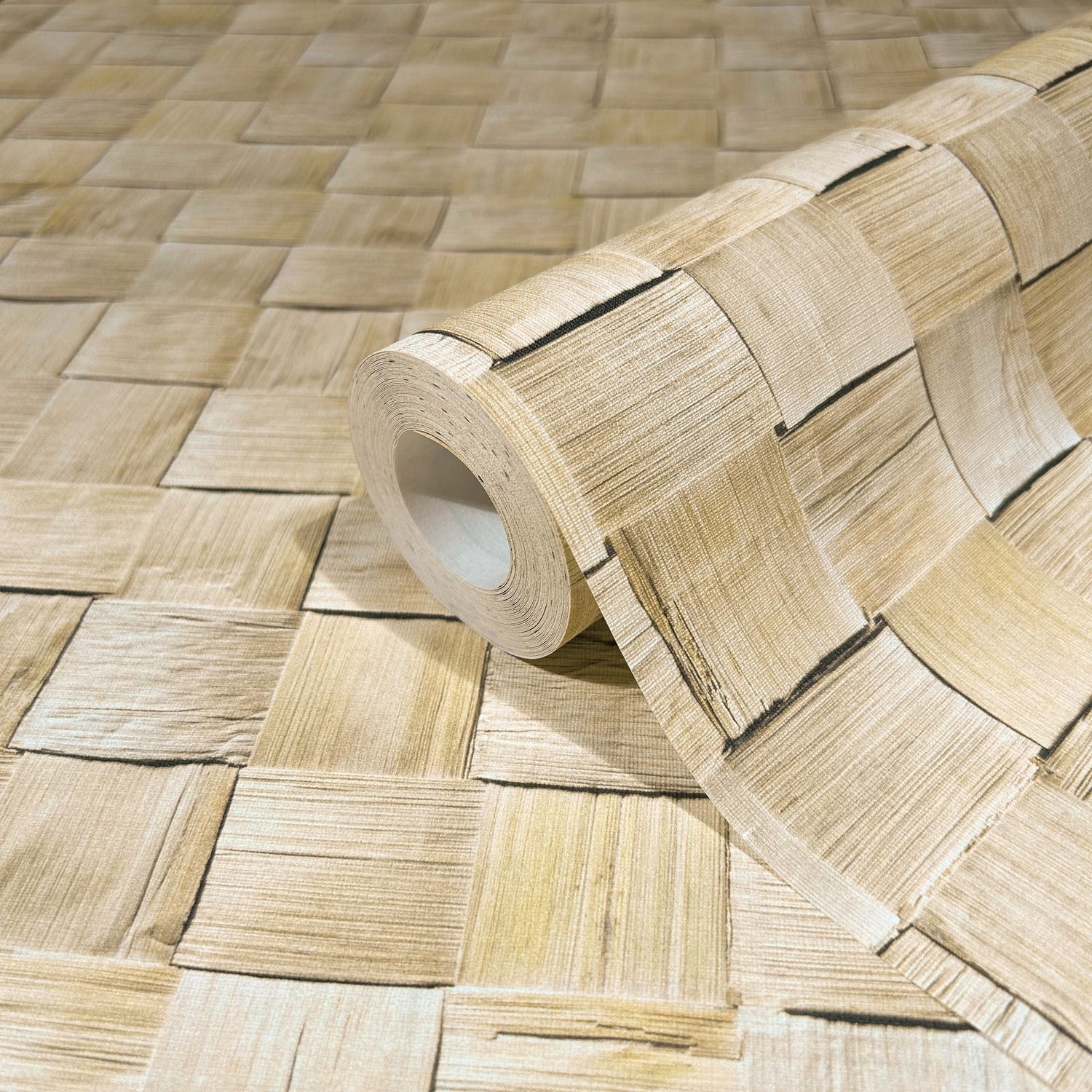 3D optics wallpaper in beige color - pattern number 45740 - by Galerie in the The Woods and Wicker collection