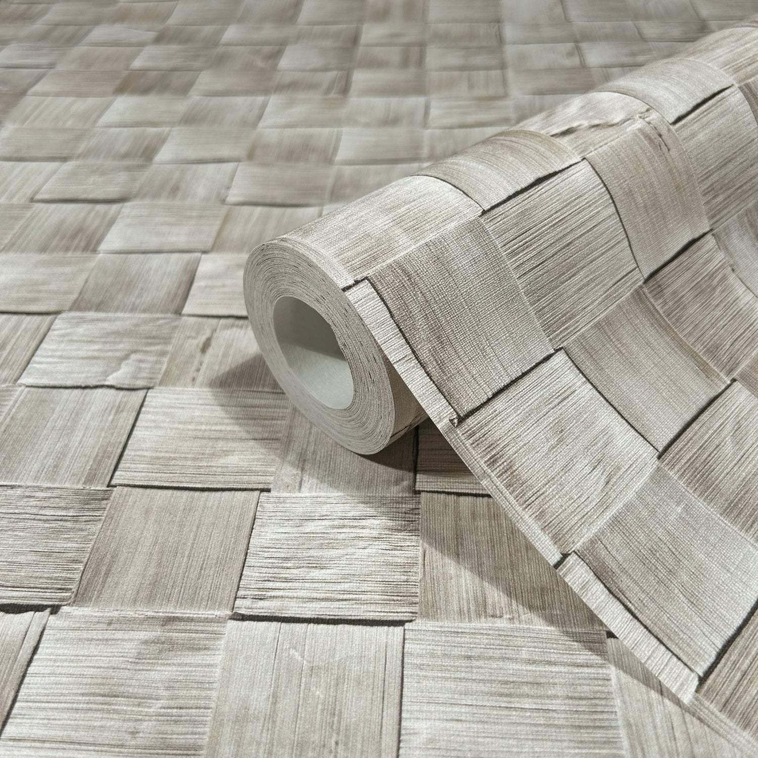 3D optics wallpaper in silver grey color - pattern number 45741 - by Galerie in the The Woods and Wicker collection