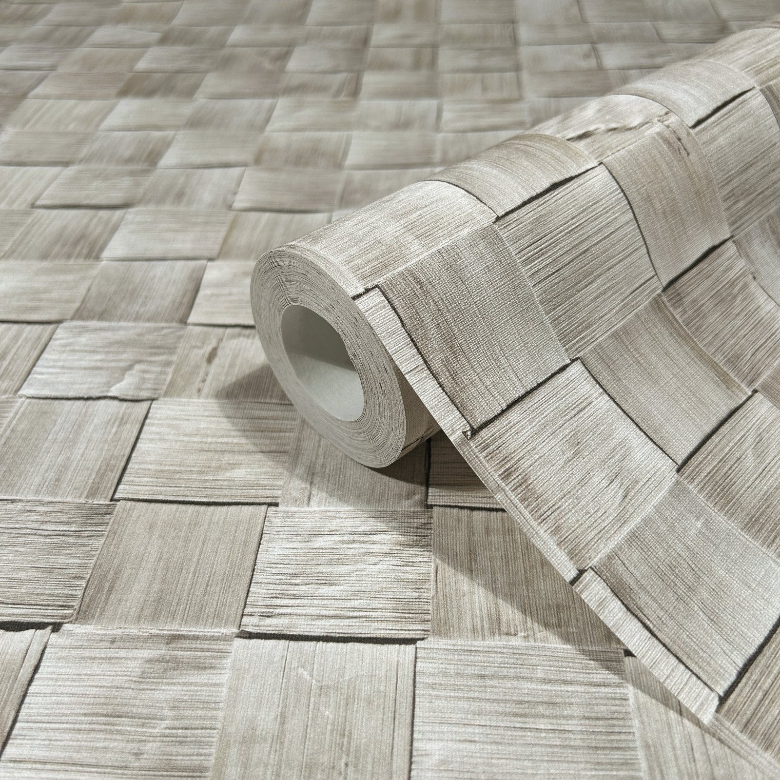 3D optics wallpaper in silver grey color - pattern number 45741 - by Galerie in the The Woods and Wicker collection