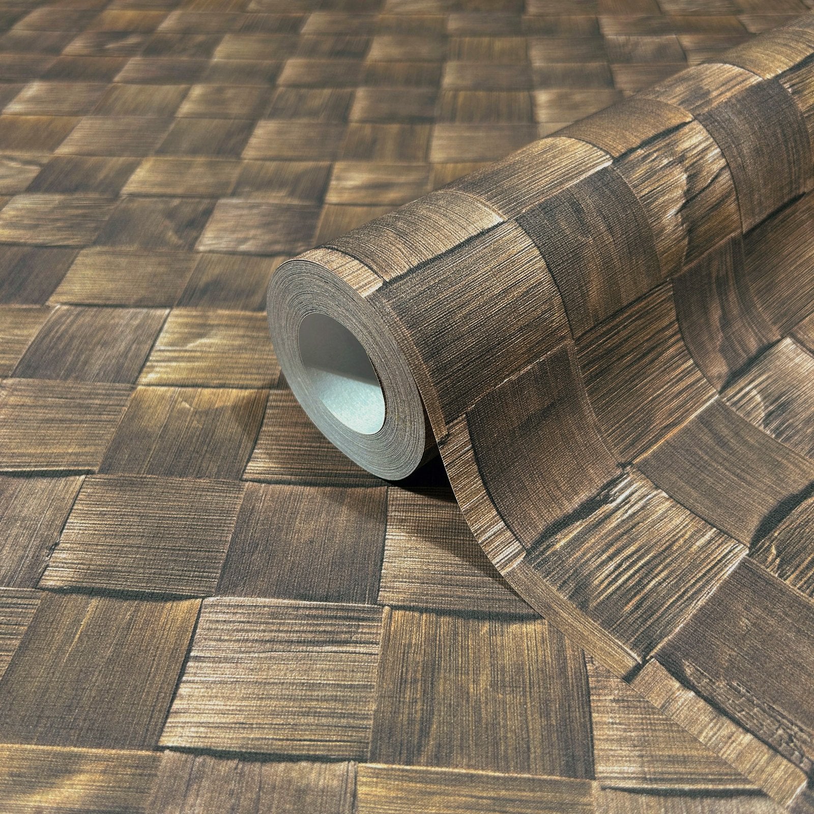 3D optics wallpaper in bronze brown color - pattern number 45742 - by Galerie in the The Woods and Wicker collection