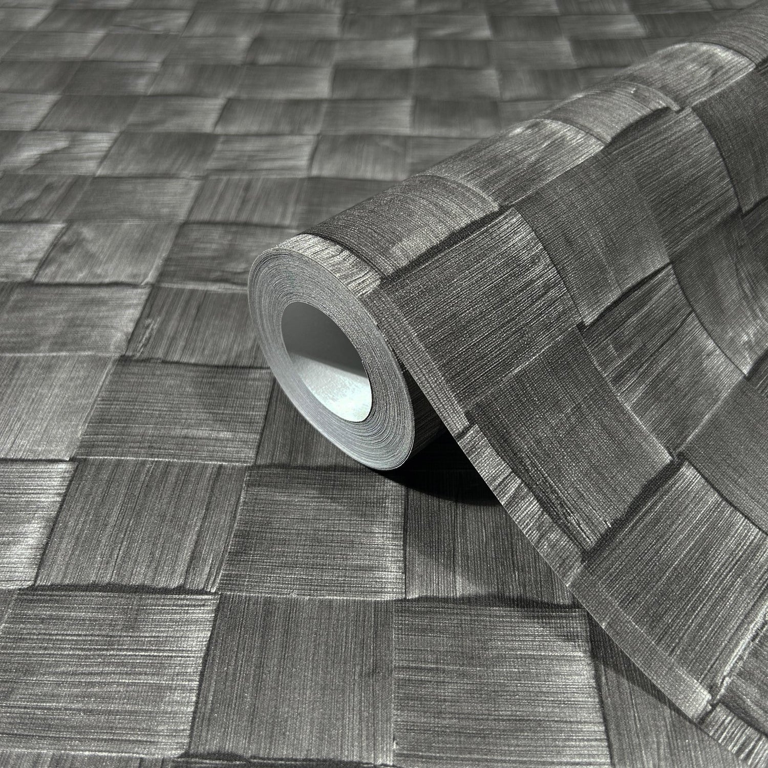 3D optics wallpaper in silver grey color - pattern number 45743 - by Galerie in the The Woods and Wicker collection