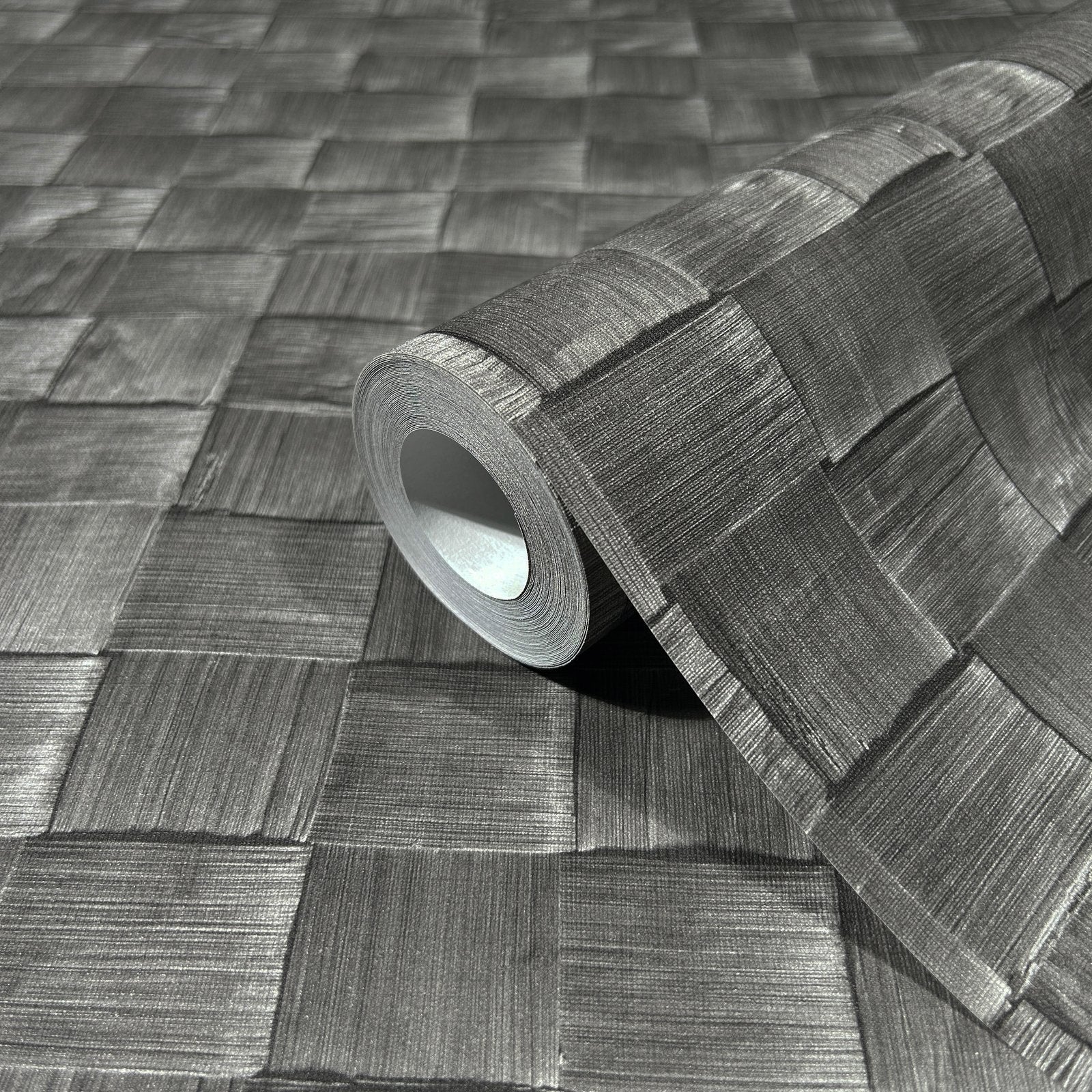 3D optics wallpaper in silver grey color - pattern number 45743 - by Galerie in the The Woods and Wicker collection