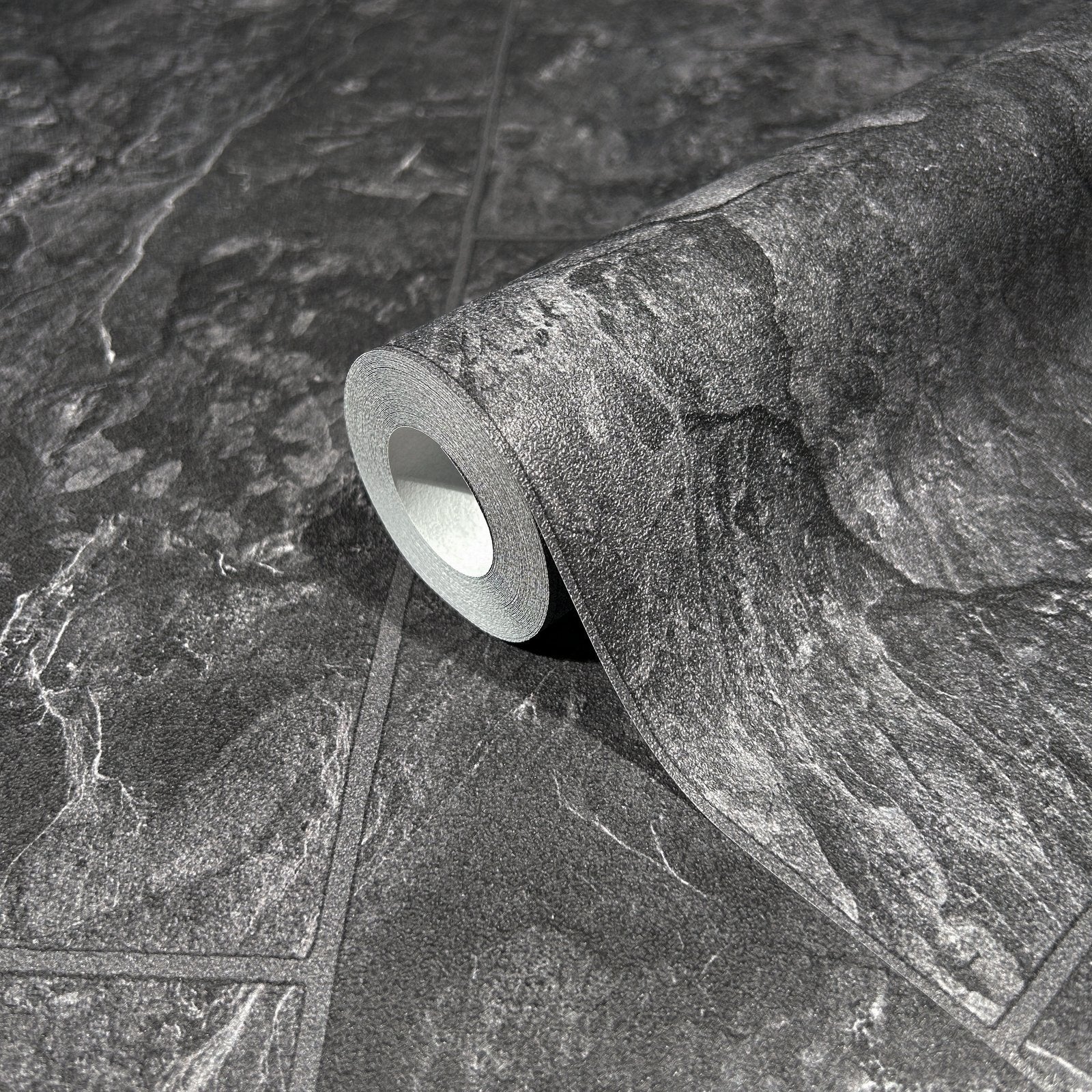 Tile optic wallpaper in silver grey color - pattern number 45765 - by Galerie in the The Bricks And More collection
