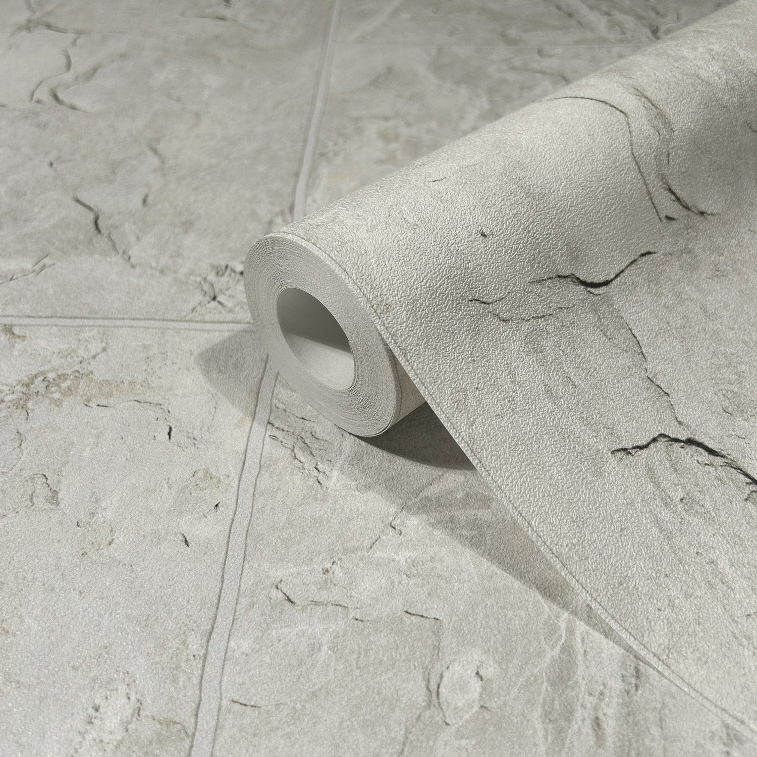 Tile optic wallpaper in silver grey color - pattern number 45767 - by Galerie in the The Bricks And More collection