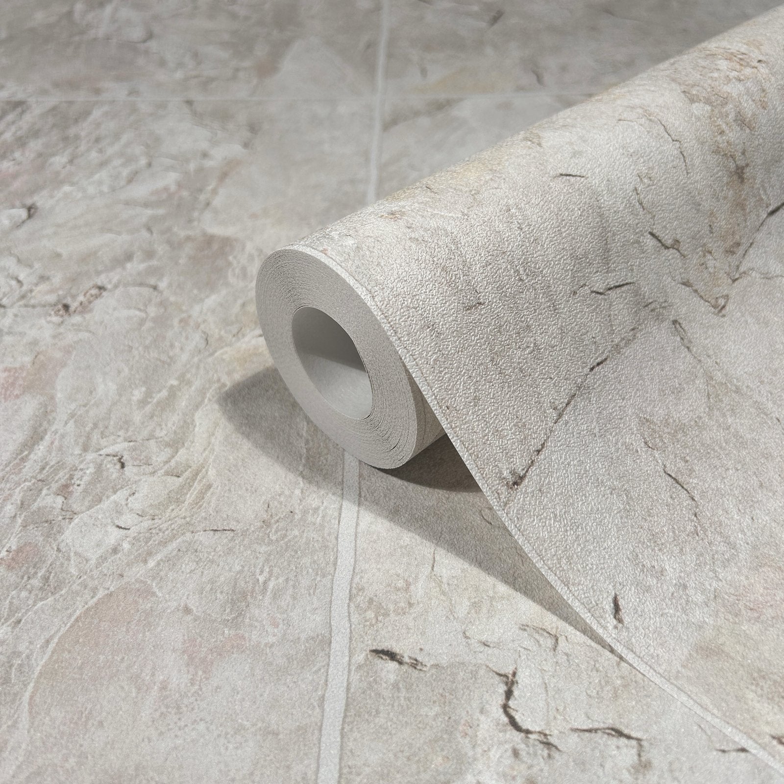 Tile optic wallpaper in beige color - pattern number 45768 - by Galerie in the The Bricks And More collection