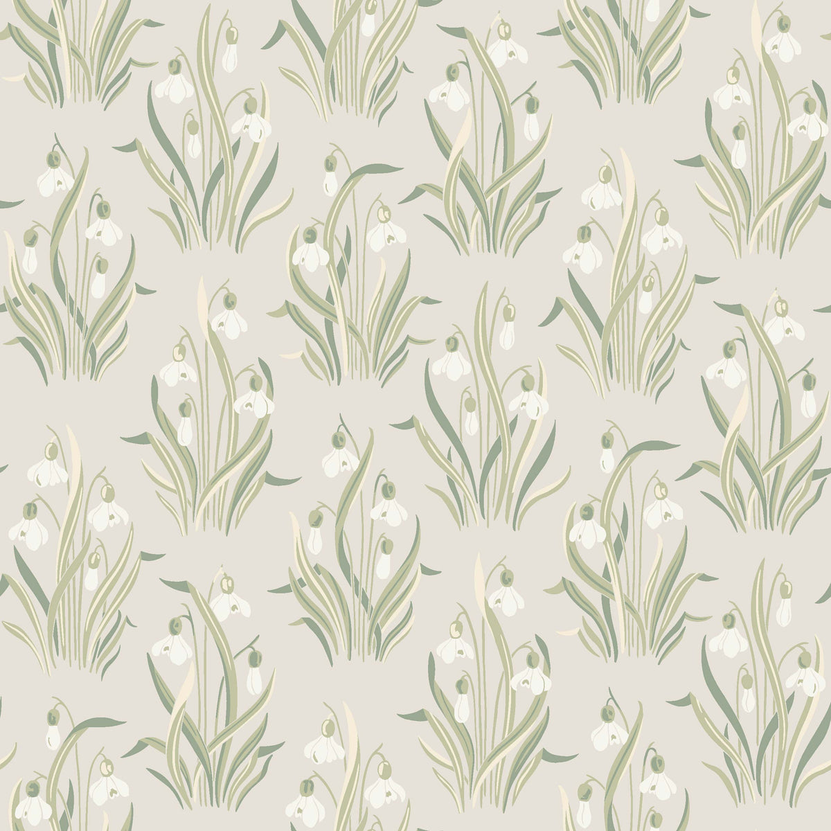 Snodroppe wallpaper in leaf color - pattern number 4835 - by Schumacher in the Borastapeter collection