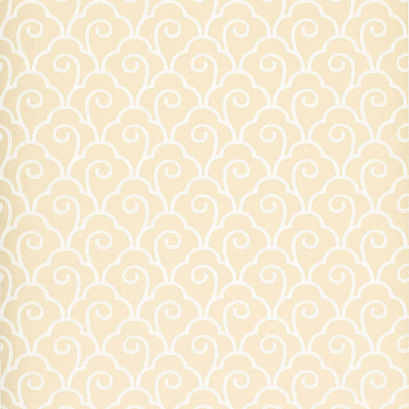 Scallop Filigree fabric in cream color - pattern number 5001050 - by Schumacher in the Essential Wallcoverings Small Prints collection