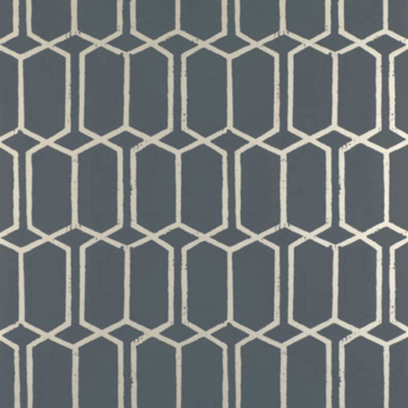 Modern Trellis wallpaper in charcoal metallic color - pattern number 5003281 - by Schumacher in the The Smart Set collection