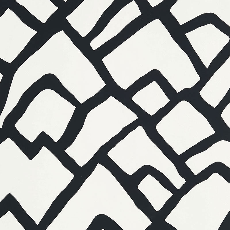Zimba wallpaper in ebony color - pattern number 5003308 - by Schumacher in the Drawn from Nature collection