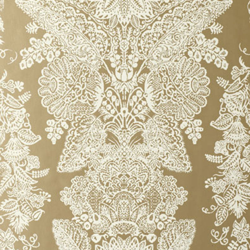 Lace wallpaper in champagne color - pattern number 5003321 - by Schumacher in the Avant Garde collection