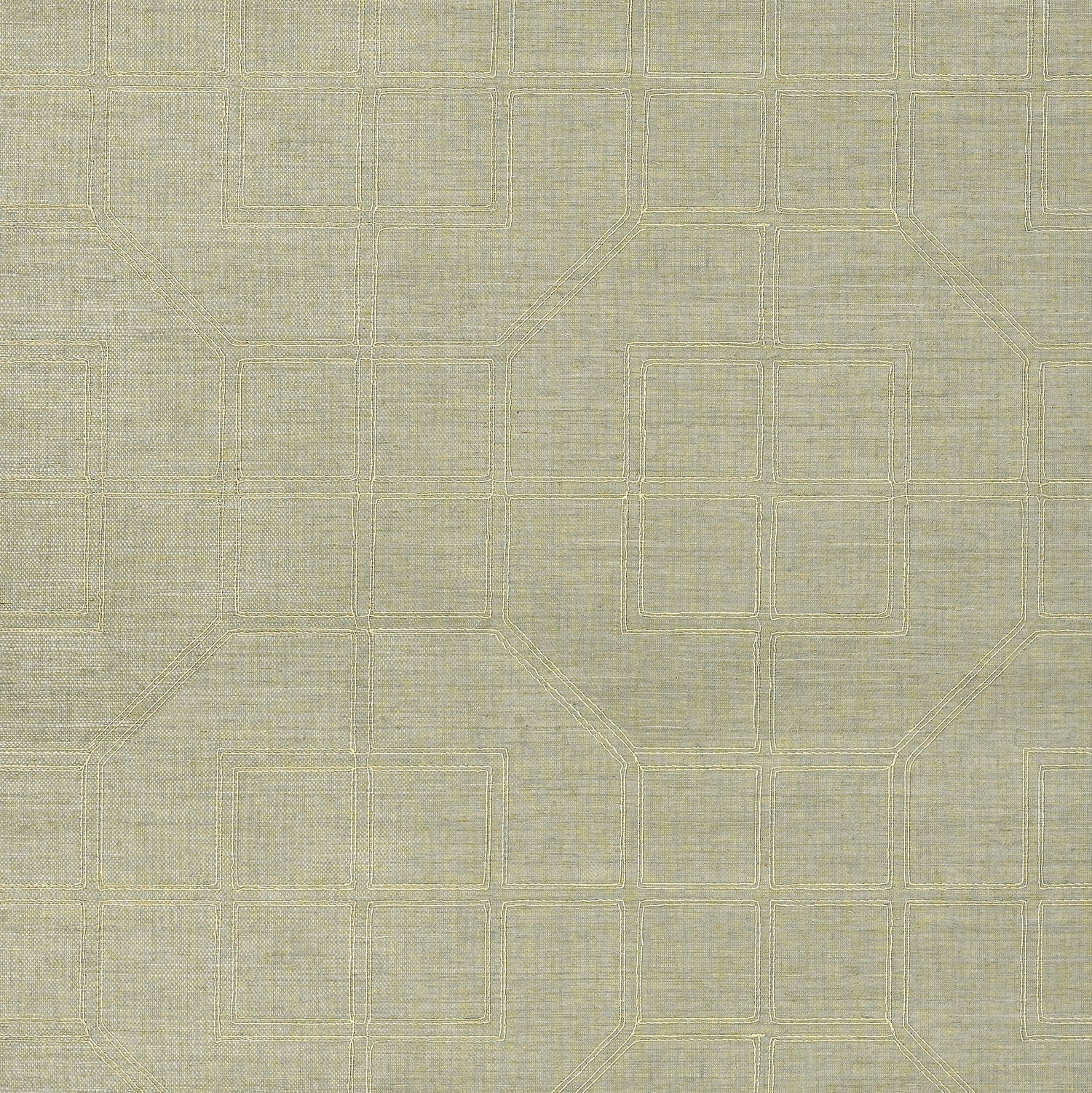 Linyi Embroidered Fret Sisal wallpaper in mist color - pattern number 5003552 - by Schumacher in the Atelier collection