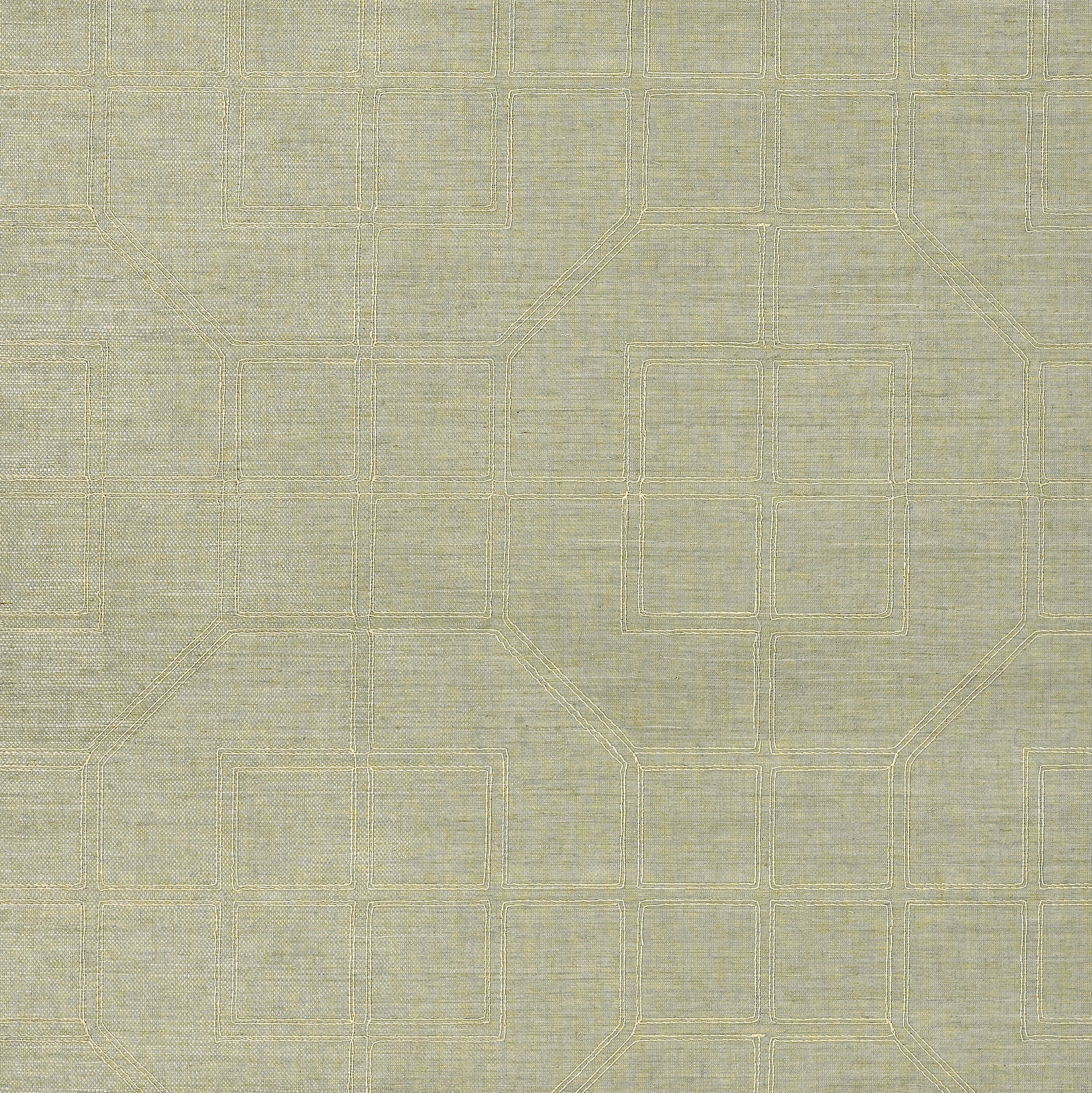 Linyi Embroidered Fret Sisal wallpaper in mist color - pattern number 5003552 - by Schumacher in the Atelier collection