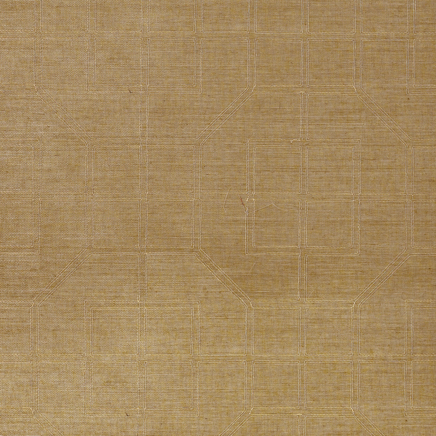 Linyi Embroidered Fret Sisal wallpaper in linen color - pattern number 5003553 - by Schumacher in the Atelier collection