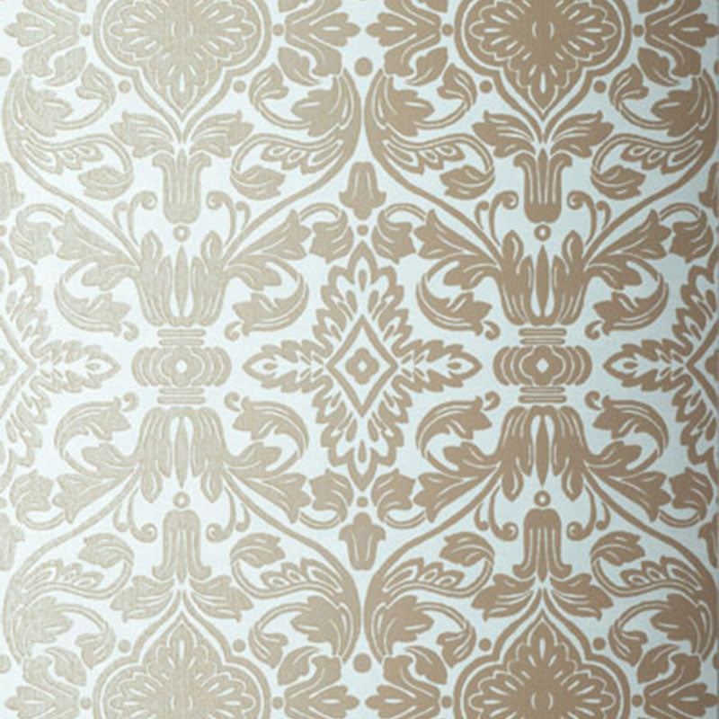 Varenna Damask wallpaper in robins egg color - pattern number 5003602 - by Schumacher in the Palazzo collection