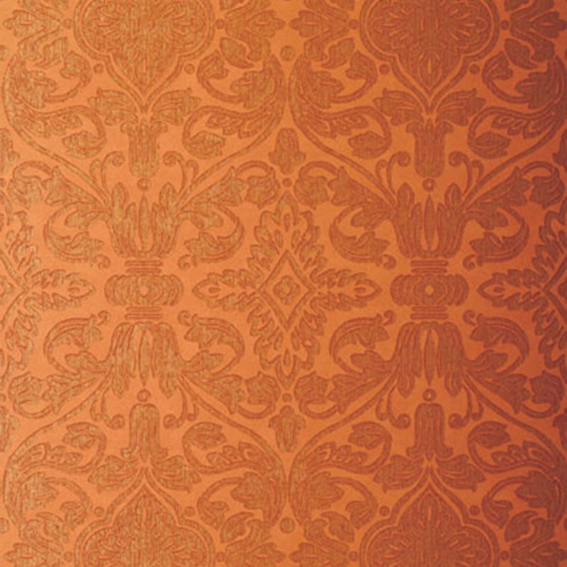 Varenna Damask wallpaper in terracotta color - pattern number 5003603 - by Schumacher in the Palazzo collection