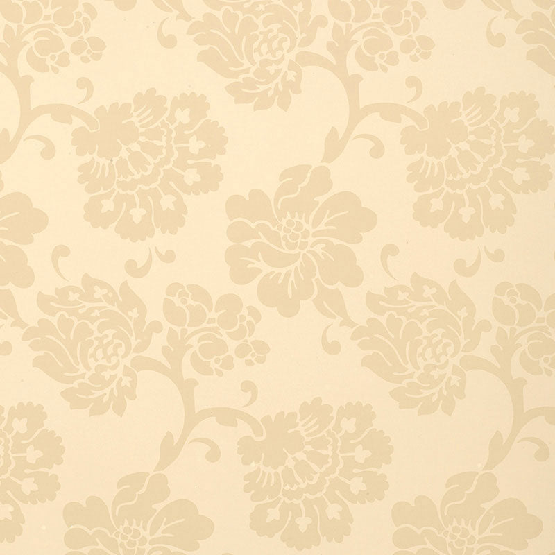 Albero Floreale Damask wallpaper in bisque color - pattern number 5003623 - by Schumacher in the Palazzo collection
