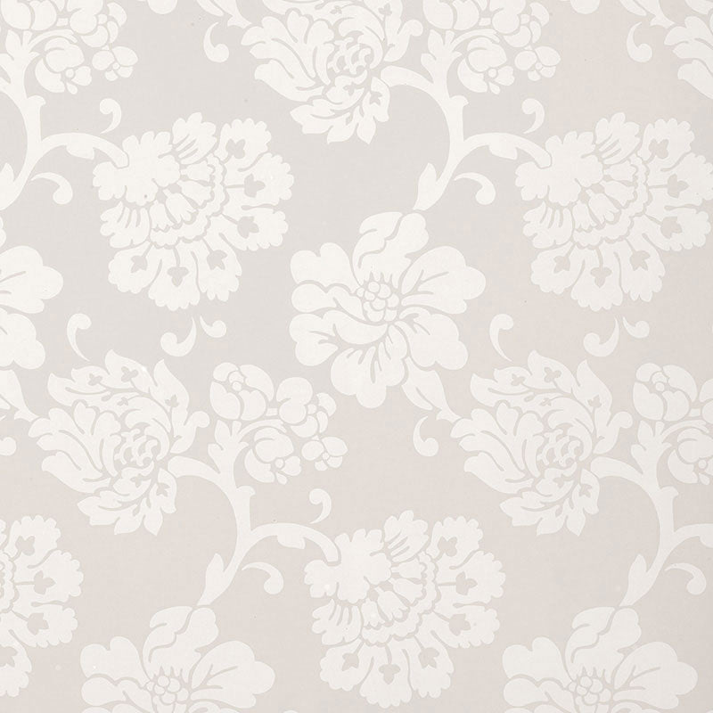 Albero Floreale Damask wallpaper in grey color - pattern number 5003624 - by Schumacher in the Palazzo collection