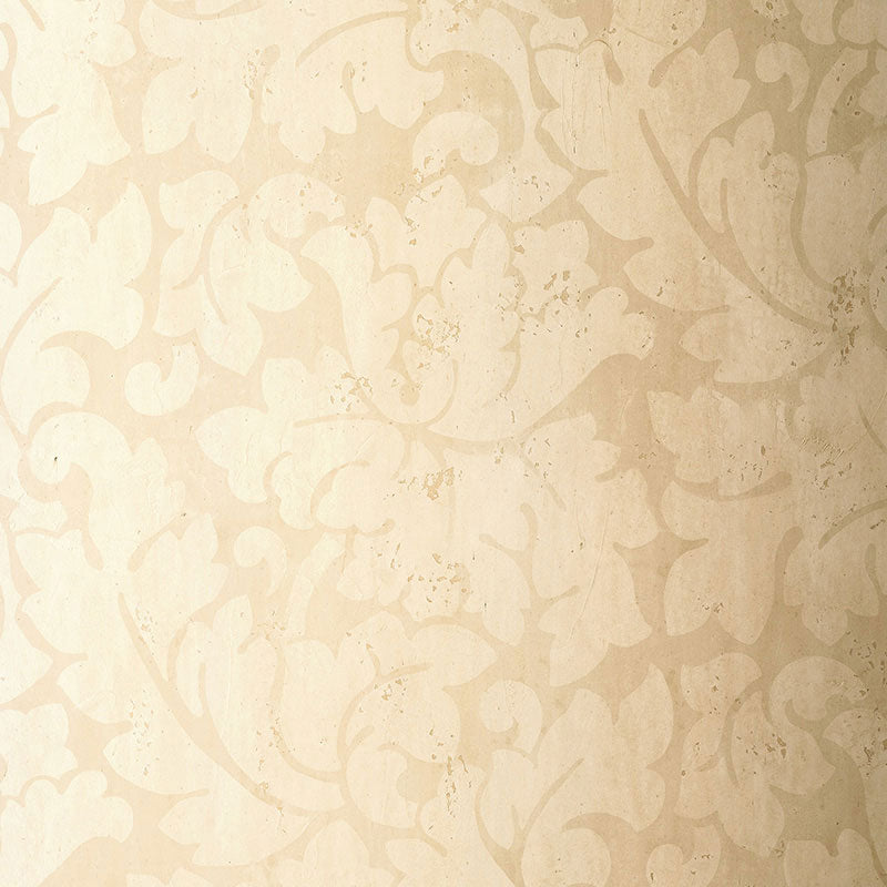 Tolomei Damask wallpaper in cream color - pattern number 5003690 - by Schumacher in the Palazzo collection