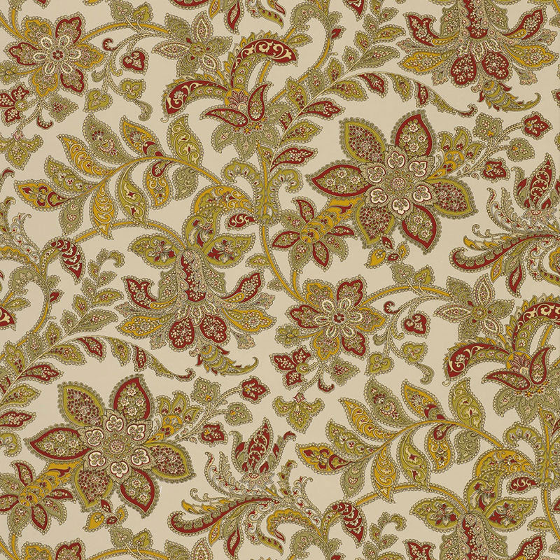 Corsini Paisley wallpaper in patina color - pattern number 5004071 - by Schumacher in the Perennial Favorites collection