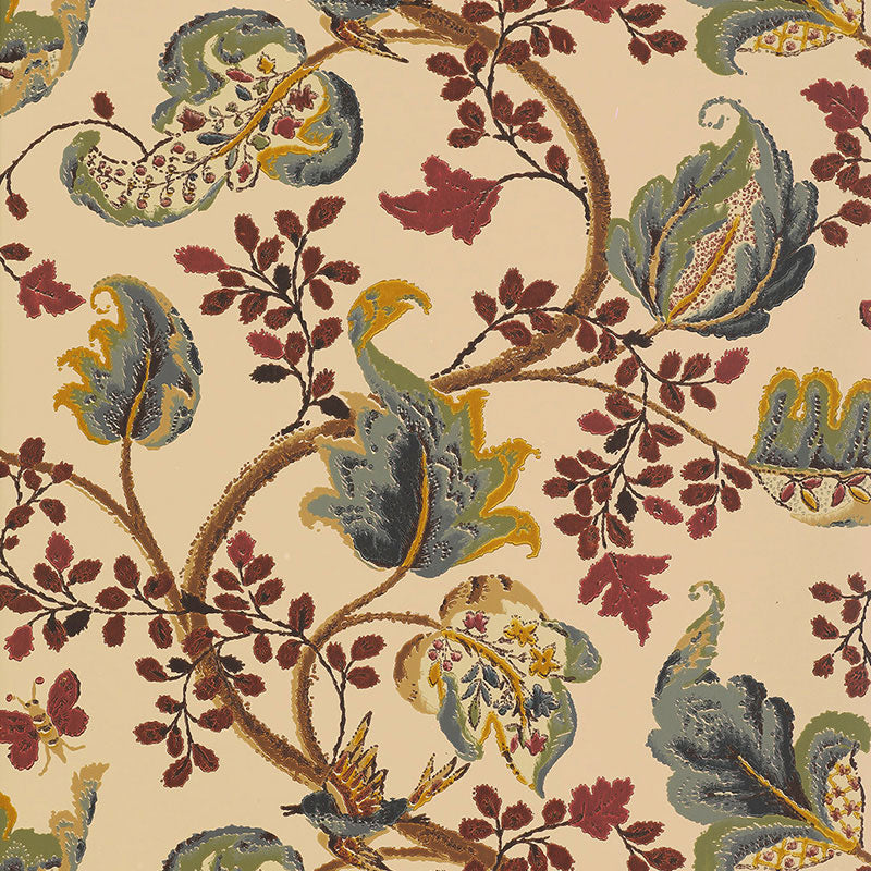 Fox Hollow fabric in document natural color - pattern number 5004101 - by Schumacher in the Perennial Favorites collection