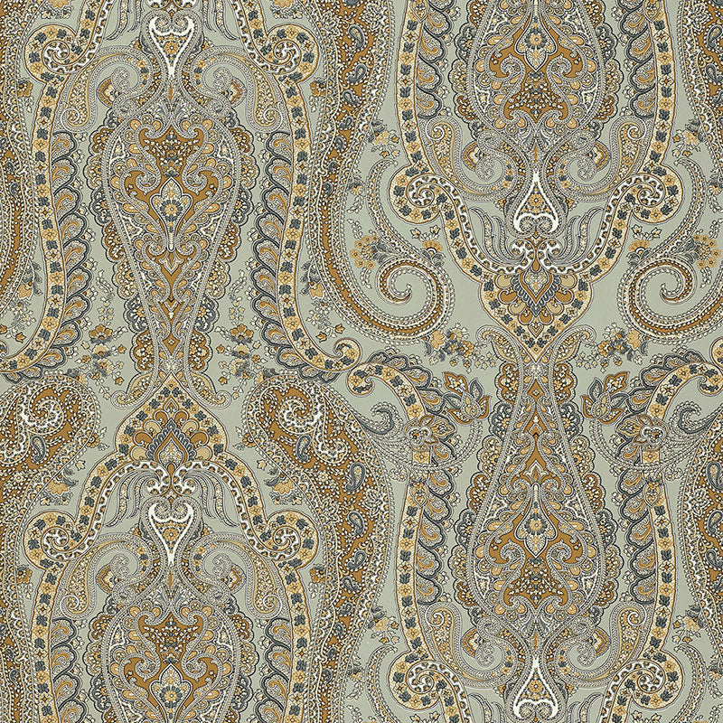 Isabella Paisley wallpaper in mineral color - pattern number 5004180 - by Schumacher in the Perennial Favorites collection