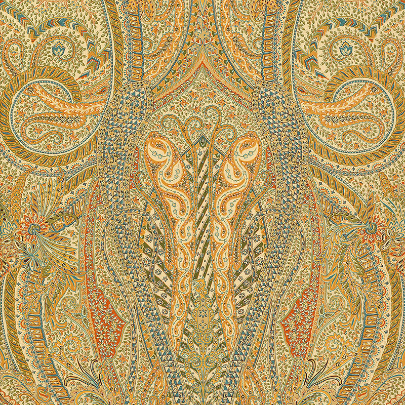 Emile Cachemire wallpaper in spice color - pattern number 5004191 - by Schumacher in the Palazzo collection