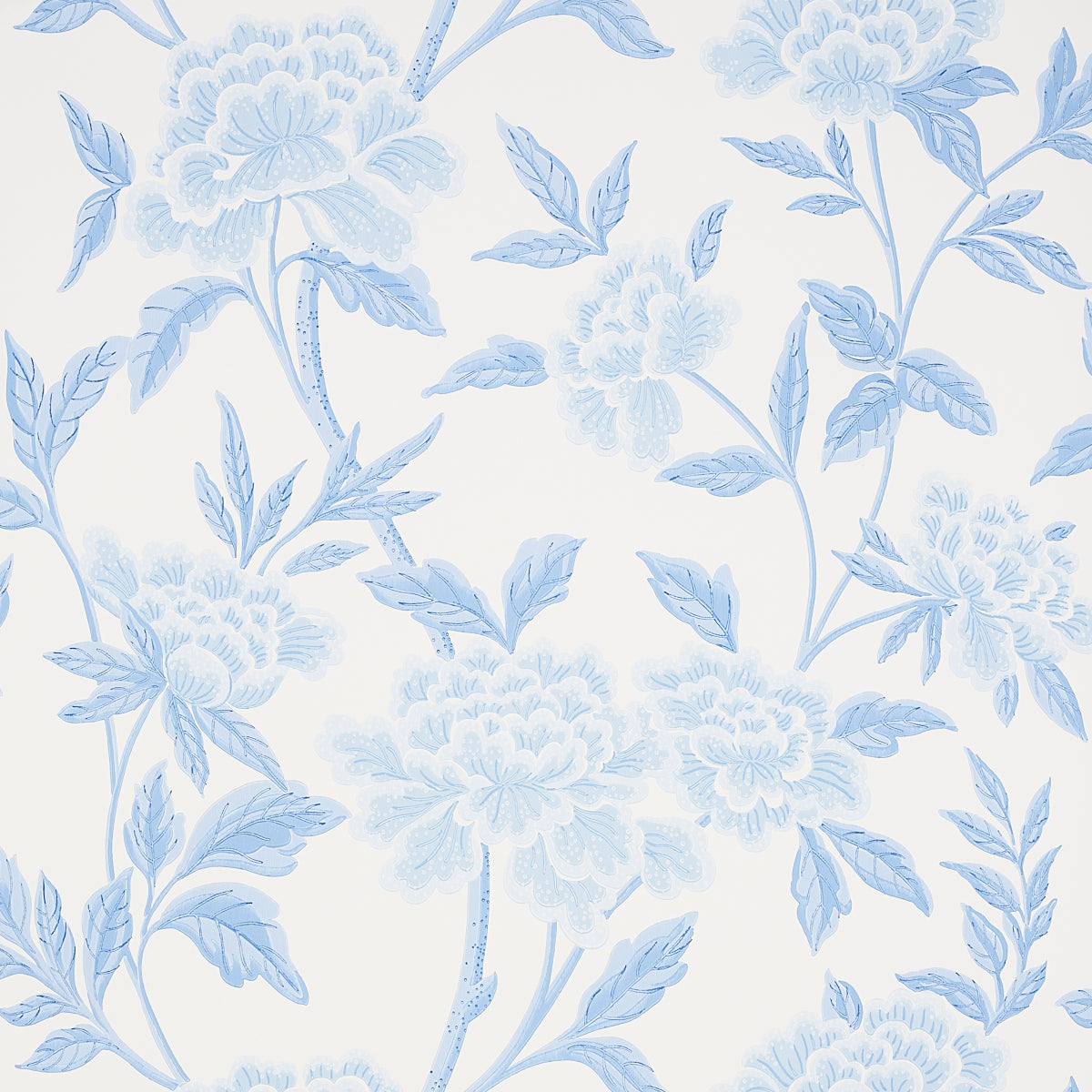 Whitney Floral wallpaper in blue color - pattern number 5004385 - by Schumacher in the Orient Express II collection