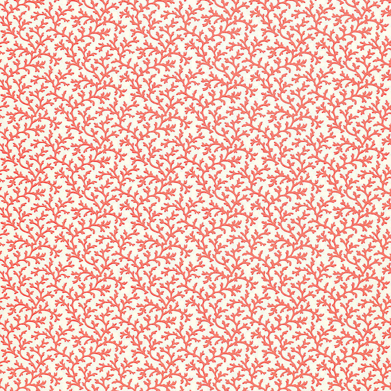 Coral Vine wallpaper in garnet color - pattern number 5004415 - by Schumacher in the Essential Wallcoverings Small Prints collection