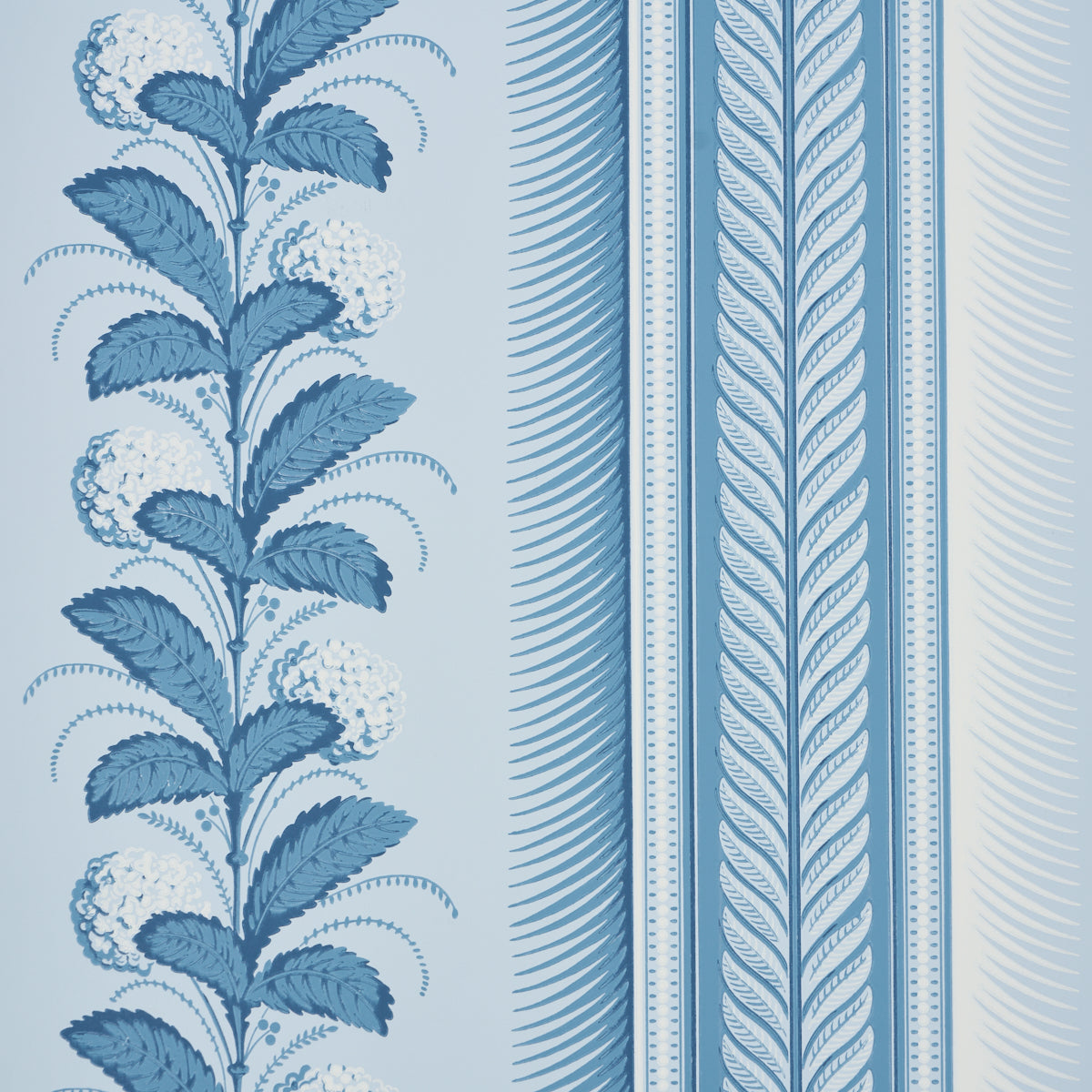 Hydrangea Drape wallpaper in delft color - pattern number 5004454 - by Schumacher in the Greenhouse Schumacher collection
