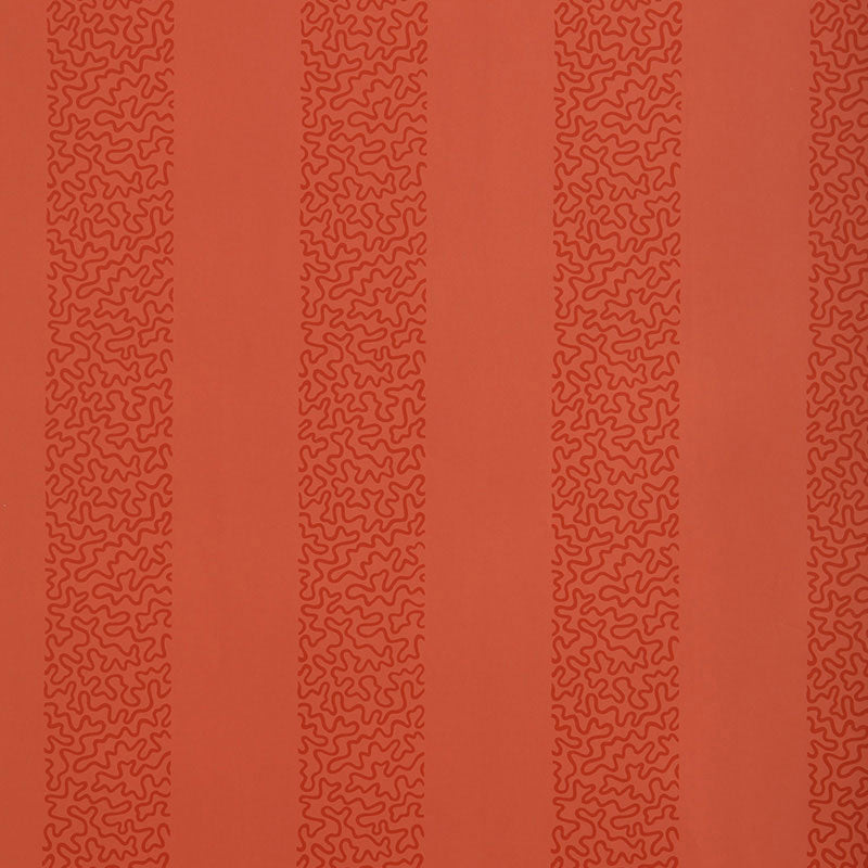 Beekman Stripe wallpaper in coral color - pattern number 5004572 - by Schumacher in the Essential Wallcoverings Stripes collection