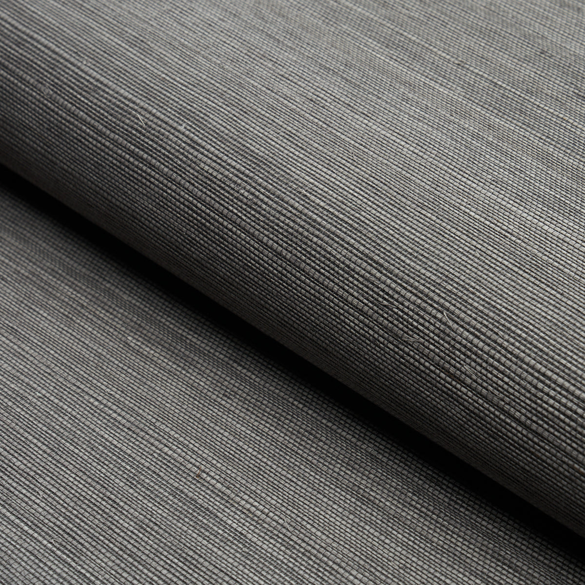 Haruki Sisal wallpaper in charcoal color - pattern number 5004720 - by Schumacher in the Perfect Basics Haruki Sisal collection