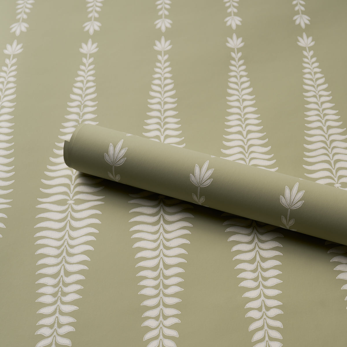 Fern Tree Wallpaper in olive color - pattern number 5005077 - by Schumacher in the Perennial Favorites collection