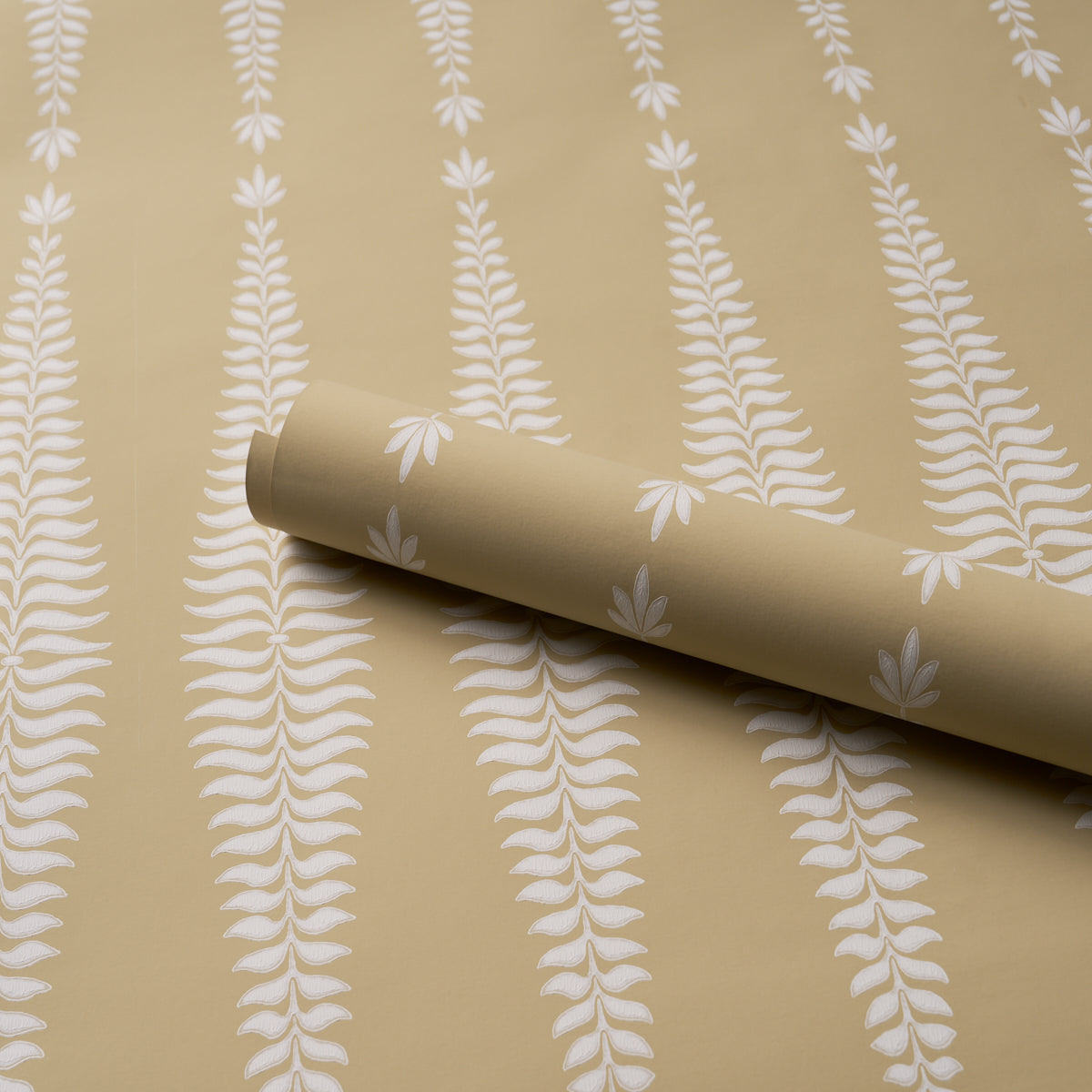 Fern Tree Wallpaper in ochre color - pattern number 5005078 - by Schumacher in the Perennial Favorites collection
