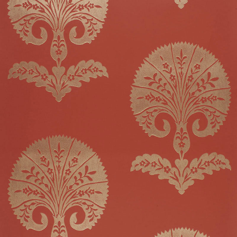 Ottoman Flower wallpaper in paprika color - pattern number 5005083 - by Schumacher in the Modern Nature collection