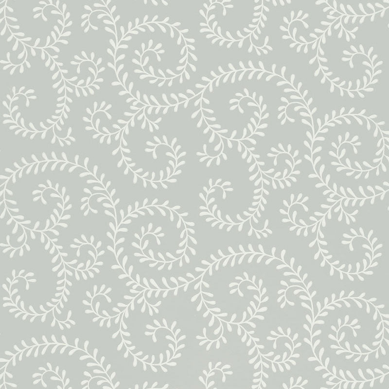 Leafy Scroll wallpaper in dove color - pattern number 5005090 - by Schumacher in the Simply Charming Wallpapers collection