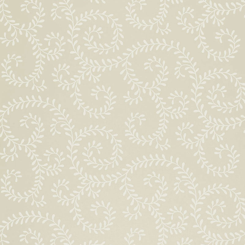 Leafy Scroll wallpaper in bone color - pattern number 5005091 - by Schumacher in the Simply Charming Wallpapers collection