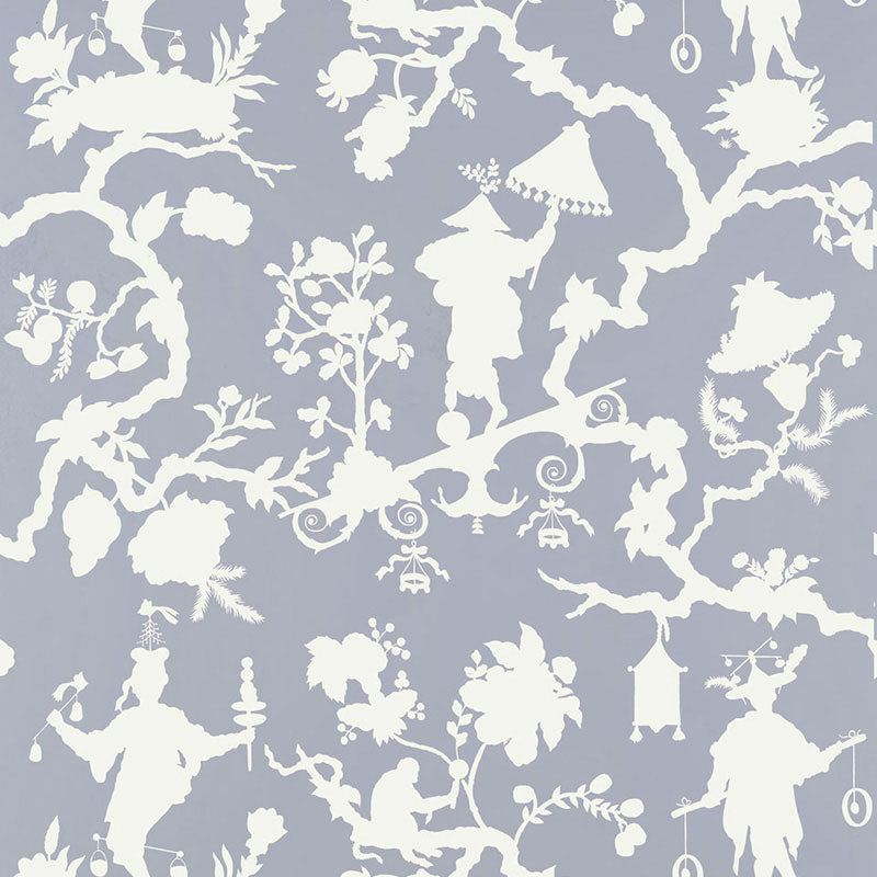 Shantung Silhouette Print wallpaper in wisteria color - pattern number 5005152 - by Schumacher in the Modern Nature collection