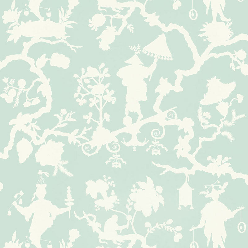 Shantung Silhouette Print wallpaper in mineral color - pattern number 5005153 - by Schumacher in the Modern Nature collection