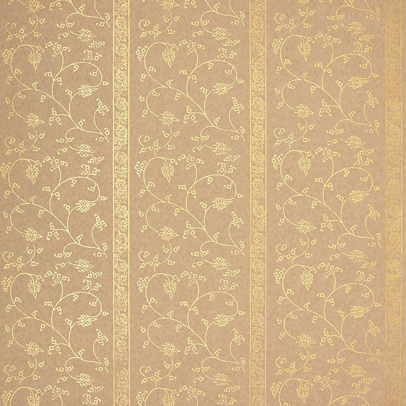 Khanpur Vine wallpaper in gilt color - pattern number 5005213 - by Schumacher in the Jaipur collection
