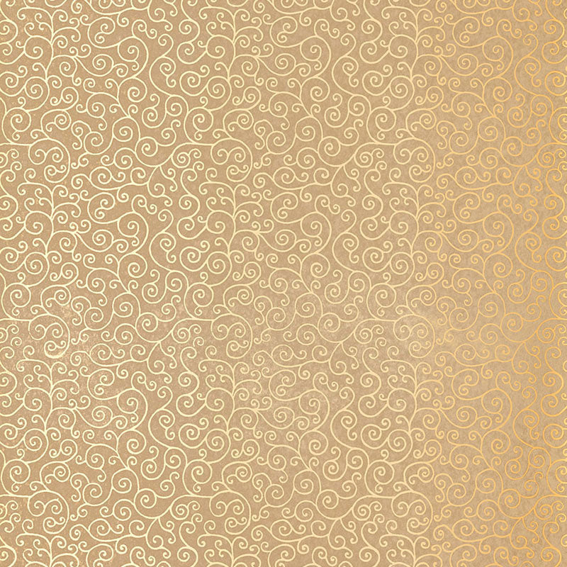 Sangar Scroll wallpaper in gilt color - pattern number 5005223 - by Schumacher in the Jaipur collection