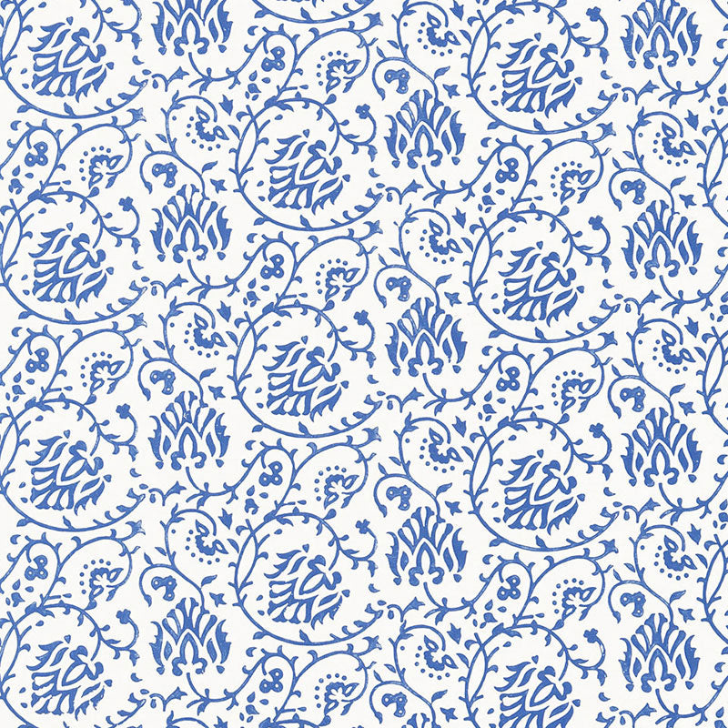 Sarana Vine fabric in delft color - pattern number 5005271 - by Schumacher in the Jaipur collection