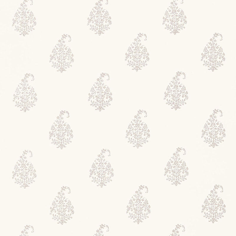 Kerala Paisley wallpaper in oyster color - pattern number 5005280 - by Schumacher in the Simply Charming Wallpapers collection