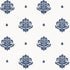 Mayla Damask wallpaper in navy color - pattern number 5005351 - by Schumacher in the Jaipur Hand Block Prints collection