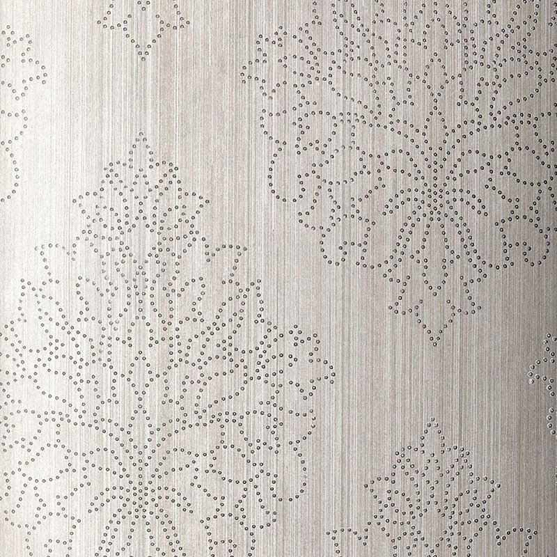 Beaded Damask fabric in zinc color - pattern number 5005662 - by Schumacher in the Modern Glamour collection