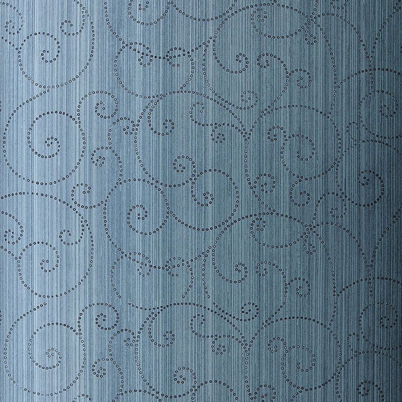 Beaded Scroll wallpaper in peacock color - pattern number 5005722 - by Schumacher in the Modern Glamour collection
