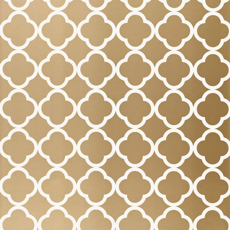 Morocco wallpaper in antique gold color - pattern number 5005873 - by Schumacher in the Byzantium collection