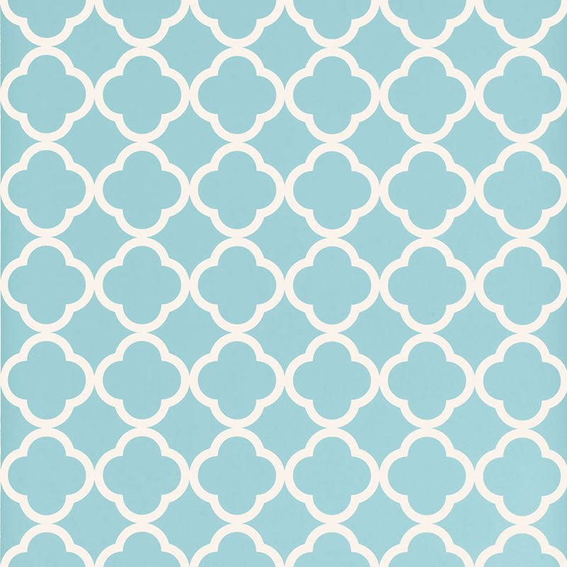 Morocco wallpaper in azure color - pattern number 5005875 - by Schumacher in the Byzantium collection