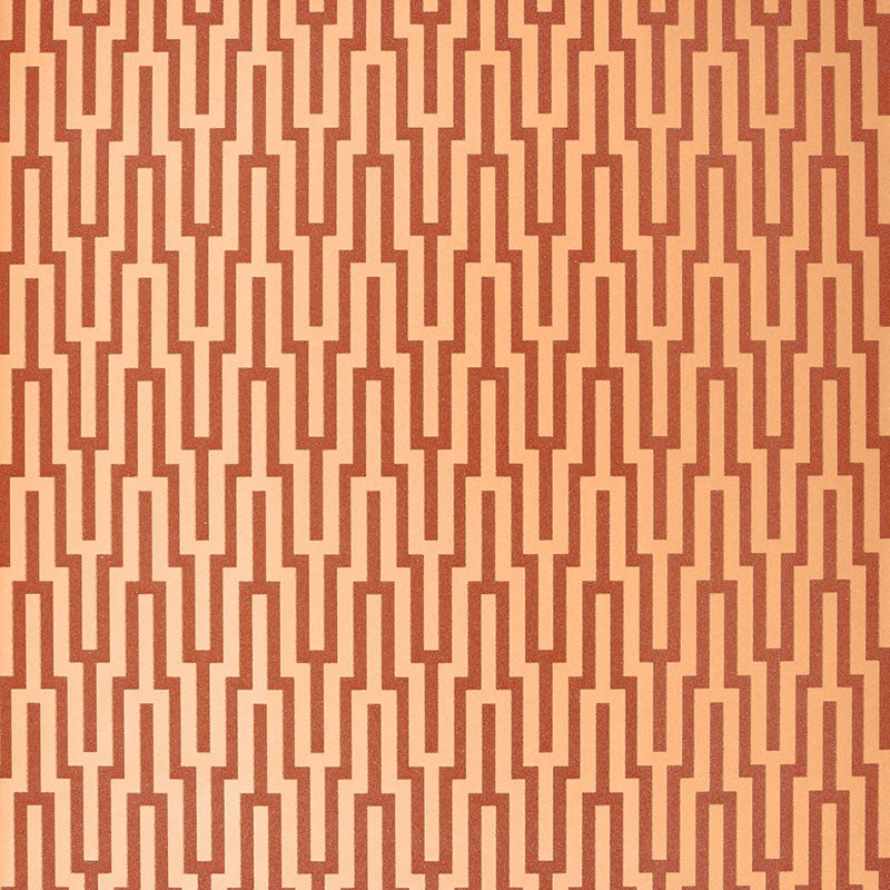 Metropolitan Fret wallpaper in amber color - pattern number 5005893 - by Schumacher in the Byzantium collection