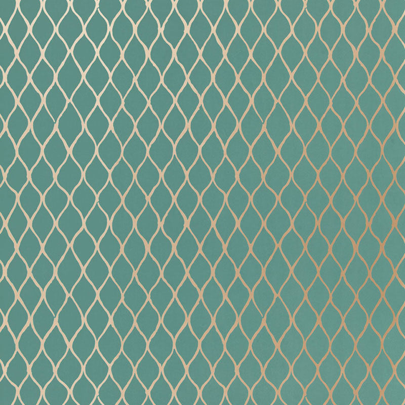 Valencia fabric in turquoise color - pattern number 5005911 - by Schumacher in the Byzantium collection